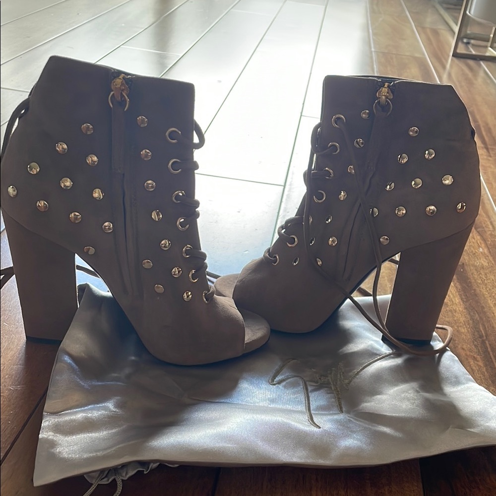 Studded Brown Ankle Boots